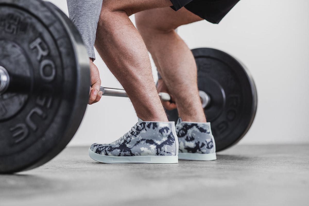 Nobull Tie-Dye Canvas Mid Men's Trainers Navy | Australia (DS4290)